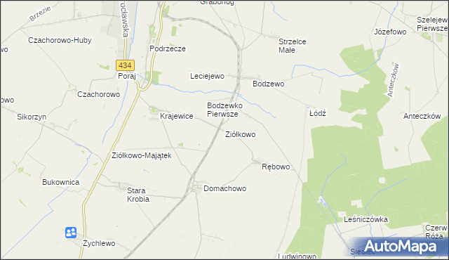 mapa Ziółkowo gmina Gostyń, Ziółkowo gmina Gostyń na mapie Targeo