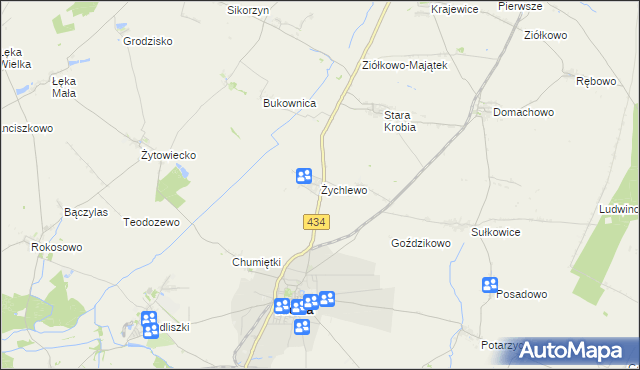 mapa Żychlewo, Żychlewo na mapie Targeo