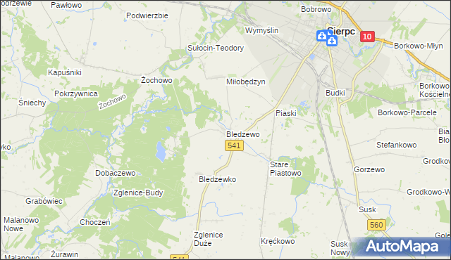 mapa Bledzewo, Bledzewo na mapie Targeo