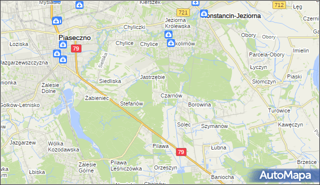 mapa Czarnów gmina Konstancin-Jeziorna, Czarnów gmina Konstancin-Jeziorna na mapie Targeo