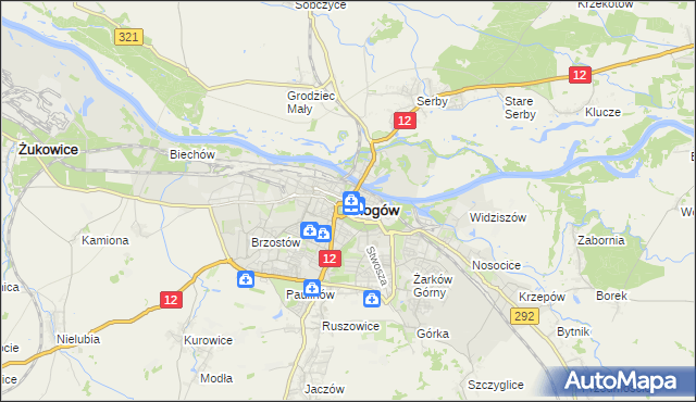 mapa Głogów, Głogów na mapie Targeo