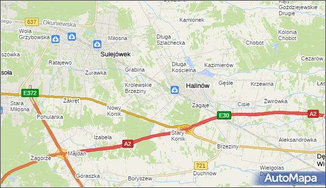 mapa Hipolitów gmina Halinów, Hipolitów gmina Halinów na mapie Targeo