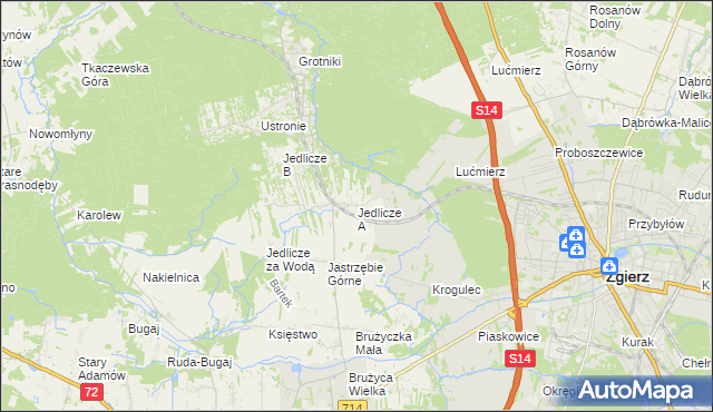 mapa Jedlicze A, Jedlicze A na mapie Targeo