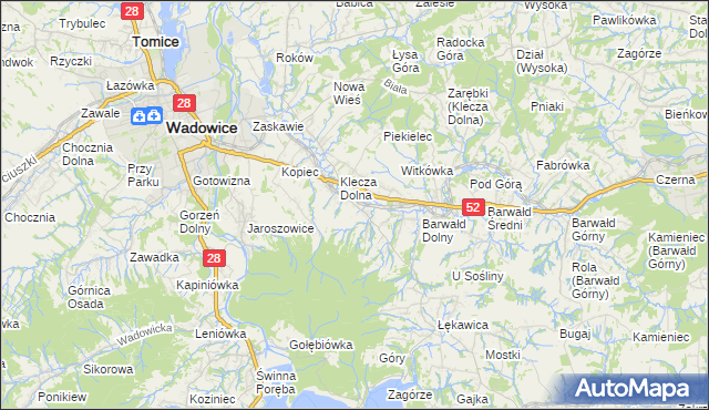 mapa Klecza Górna, Klecza Górna na mapie Targeo