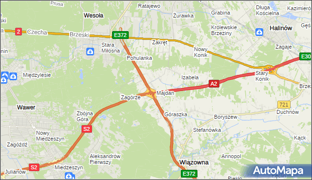 mapa Majdan gmina Wiązowna, Majdan gmina Wiązowna na mapie Targeo