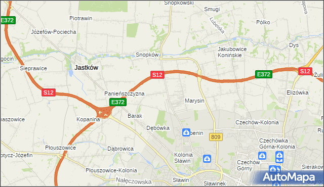 mapa Natalin gmina Jastków, Natalin gmina Jastków na mapie Targeo