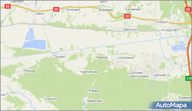 mapa Niedola, Niedola na mapie Targeo