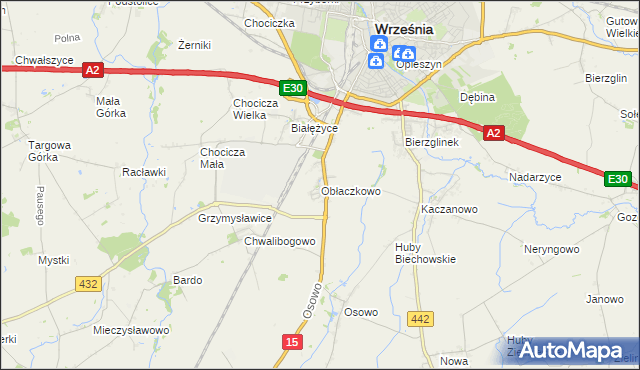 mapa Obłaczkowo, Obłaczkowo na mapie Targeo
