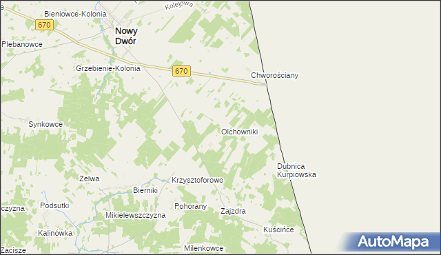 mapa Olchowniki, Olchowniki na mapie Targeo