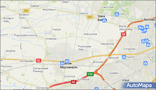 mapa Piotrkówek Mały, Piotrkówek Mały na mapie Targeo