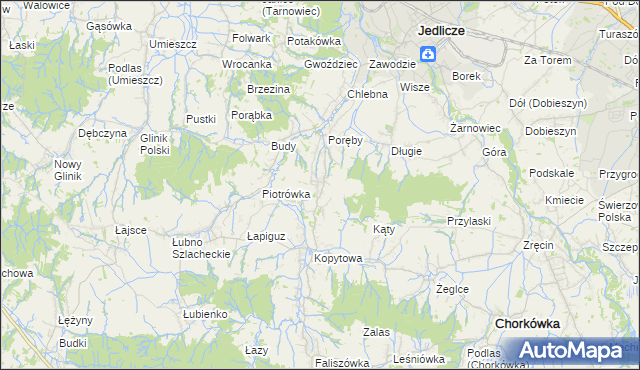 mapa Podniebyle, Podniebyle na mapie Targeo