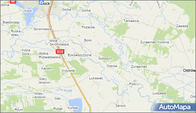 mapa Sułoszyn gmina Firlej, Sułoszyn gmina Firlej na mapie Targeo