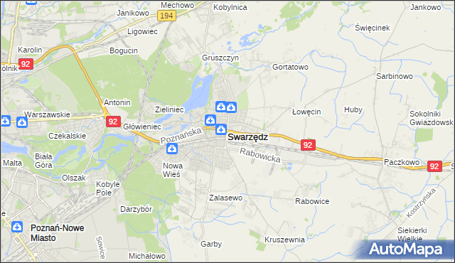 mapa Swarzędz, Swarzędz na mapie Targeo