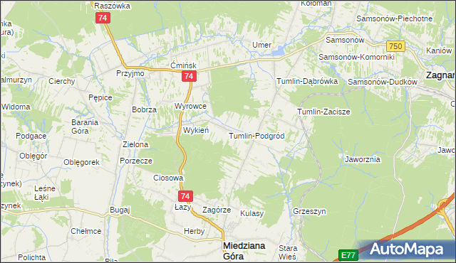 mapa Tumlin-Podgród, Tumlin-Podgród na mapie Targeo