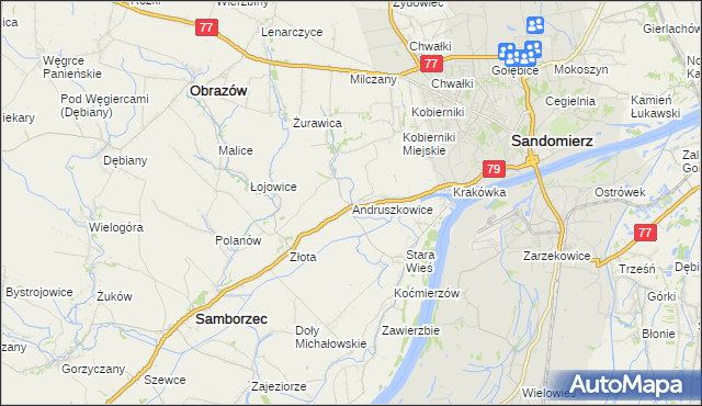 mapa Andruszkowice, Andruszkowice na mapie Targeo