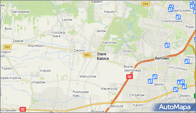 mapa Babice Nowe, Babice Nowe na mapie Targeo