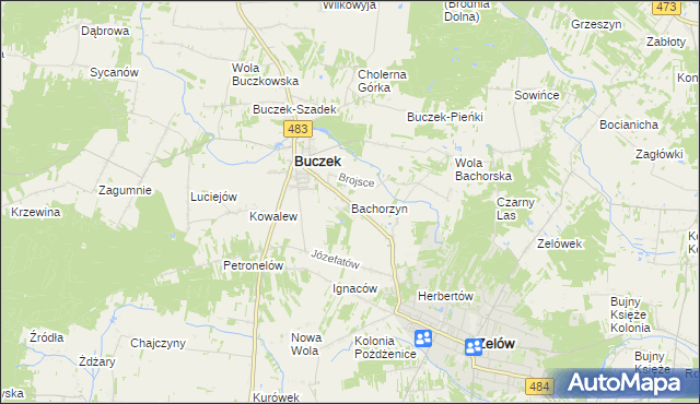 mapa Bachorzyn, Bachorzyn na mapie Targeo