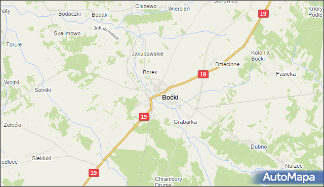 mapa Boćki, Boćki na mapie Targeo