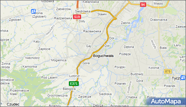 mapa Boguchwała powiat rzeszowski, Boguchwała powiat rzeszowski na mapie Targeo