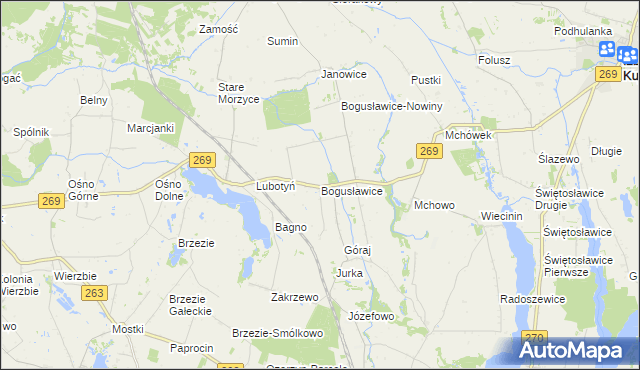 mapa Bogusławice gmina Babiak, Bogusławice gmina Babiak na mapie Targeo