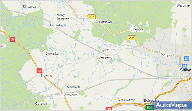 mapa Boleszewo, Boleszewo na mapie Targeo