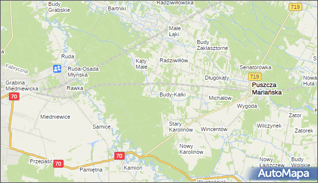 mapa Budy-Kałki, Budy-Kałki na mapie Targeo