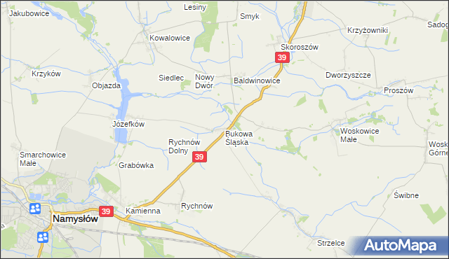 mapa Bukowa Śląska, Bukowa Śląska na mapie Targeo