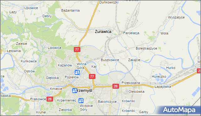 mapa Buszkowice gmina Żurawica, Buszkowice gmina Żurawica na mapie Targeo