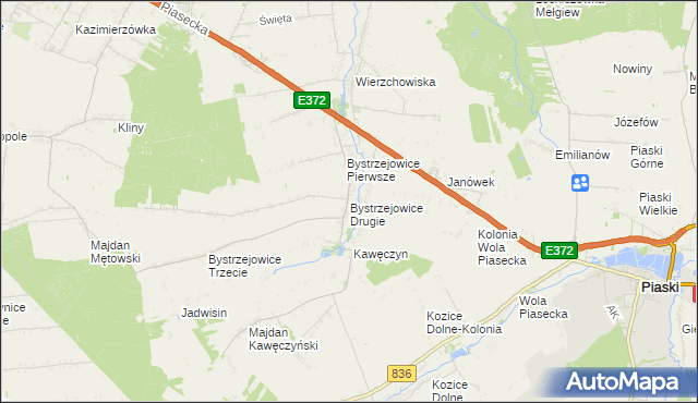 mapa Bystrzejowice Drugie, Bystrzejowice Drugie na mapie Targeo