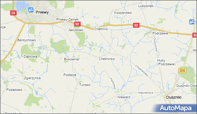 mapa Chełminko, Chełminko na mapie Targeo