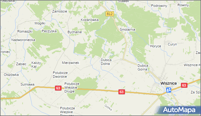 mapa Dubica Dolna, Dubica Dolna na mapie Targeo