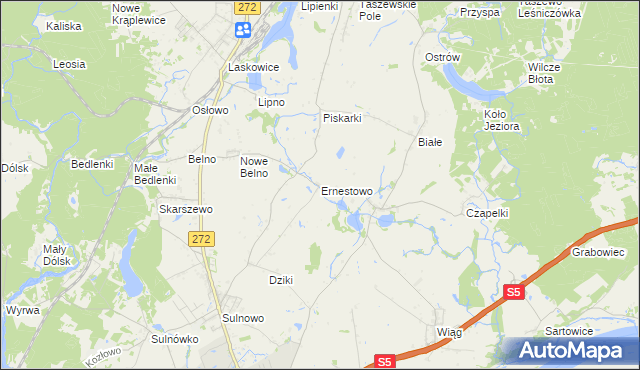 mapa Ernestowo, Ernestowo na mapie Targeo