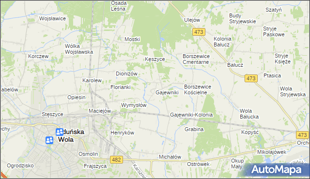 mapa Gajewniki, Gajewniki na mapie Targeo