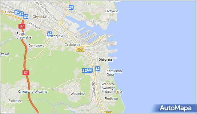 mapa Gdyni, Gdynia na mapie Targeo