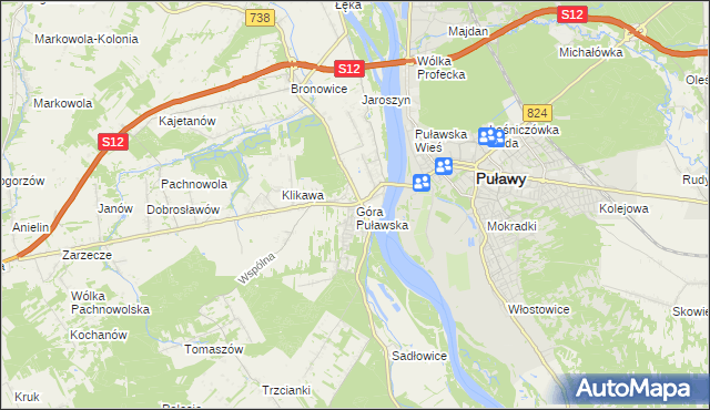 mapa Góra Puławska, Góra Puławska na mapie Targeo