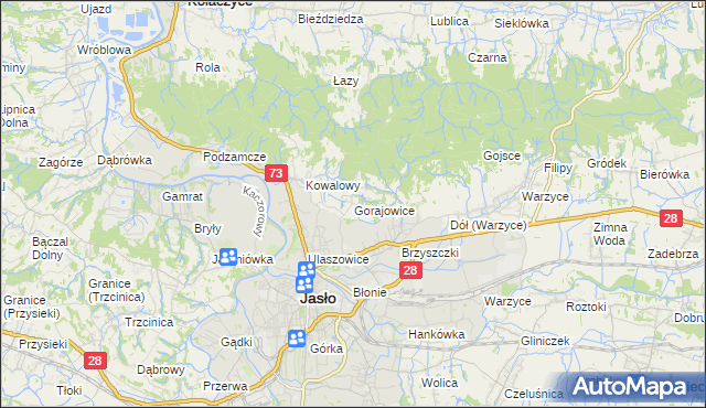 mapa Gorajowice, Gorajowice na mapie Targeo
