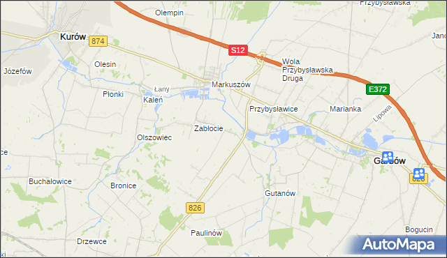 mapa Góry gmina Markuszów, Góry gmina Markuszów na mapie Targeo