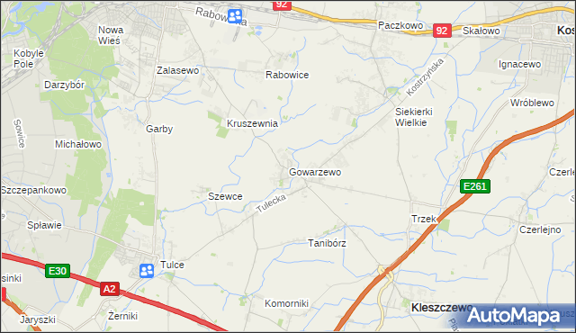 mapa Gowarzewo, Gowarzewo na mapie Targeo