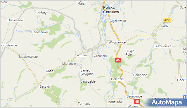 mapa Grzędzin, Grzędzin na mapie Targeo