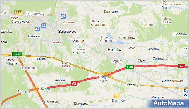 mapa Hipolitów gmina Halinów, Hipolitów gmina Halinów na mapie Targeo