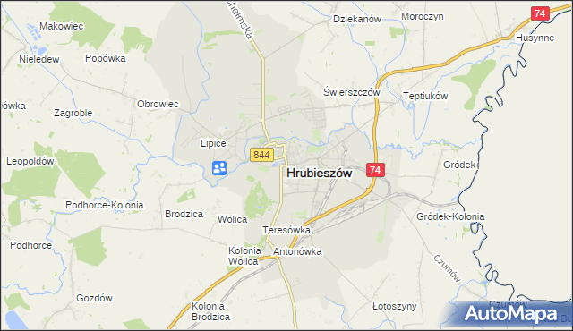 mapa Hrubieszów, Hrubieszów na mapie Targeo