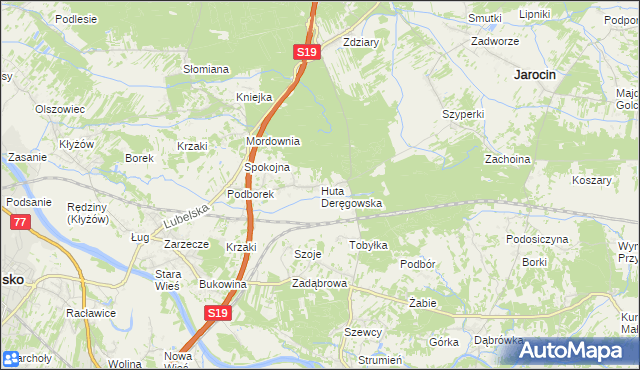 mapa Huta Deręgowska, Huta Deręgowska na mapie Targeo