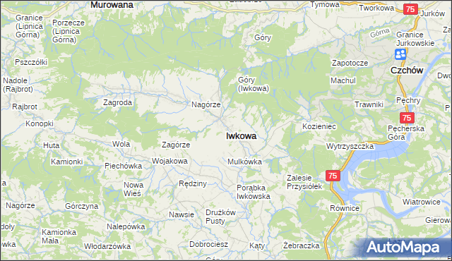 mapa Iwkowa, Iwkowa na mapie Targeo