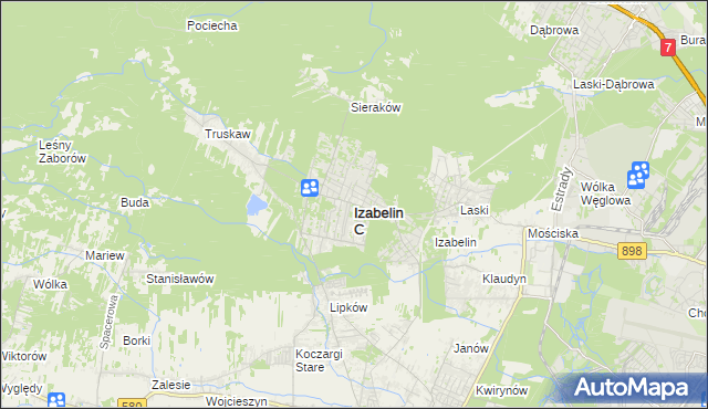 mapa Izabelin C, Izabelin C na mapie Targeo
