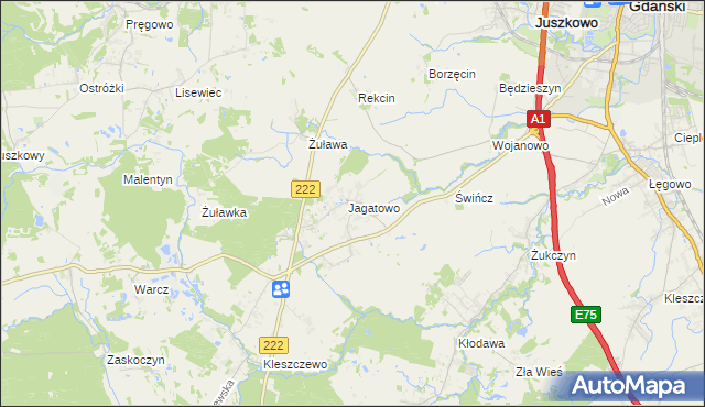 mapa Jagatowo, Jagatowo na mapie Targeo