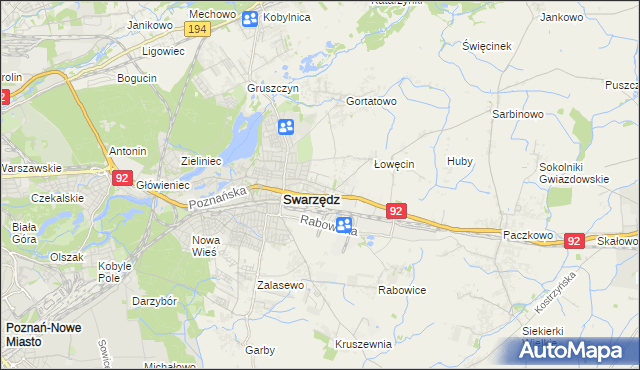 mapa Jasin gmina Swarzędz, Jasin gmina Swarzędz na mapie Targeo