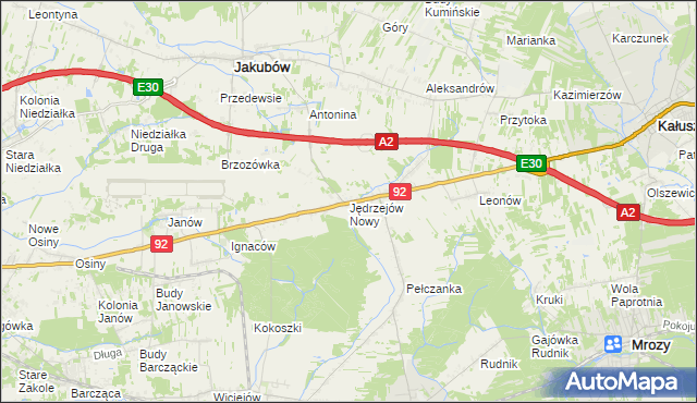 mapa Jędrzejów Nowy, Jędrzejów Nowy na mapie Targeo