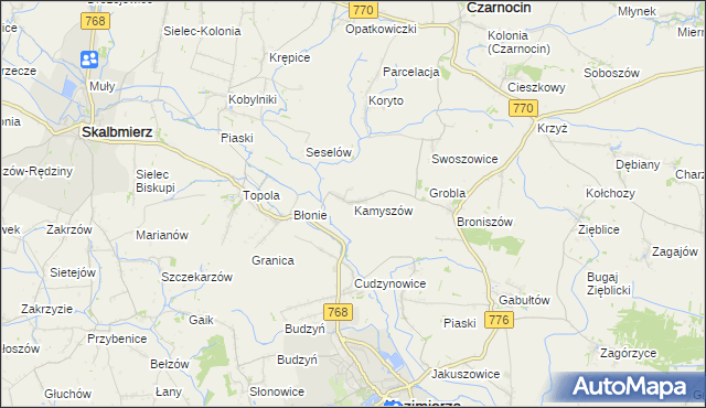 mapa Kamyszów, Kamyszów na mapie Targeo