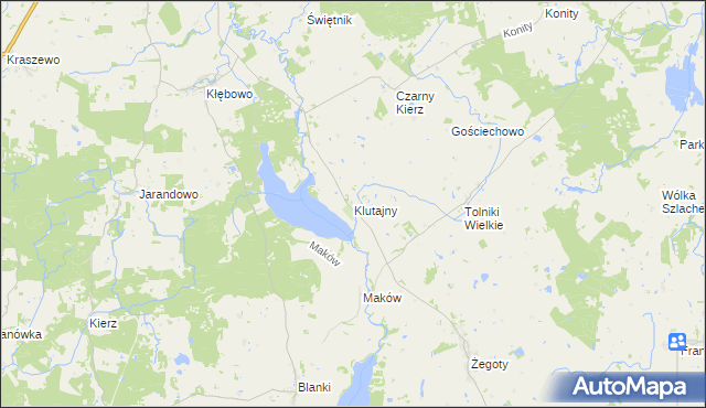 mapa Klutajny, Klutajny na mapie Targeo