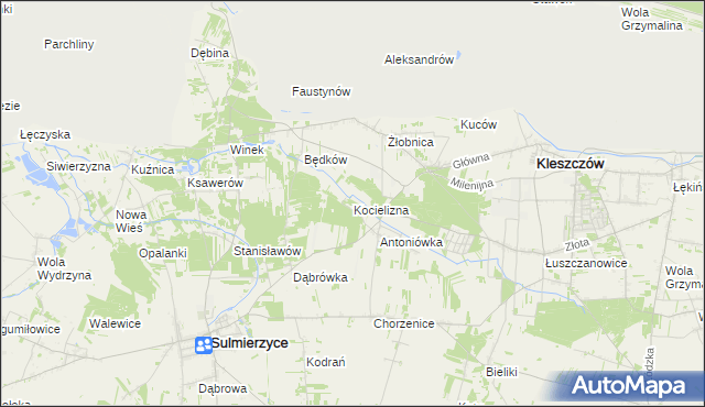 mapa Kocielizna, Kocielizna na mapie Targeo